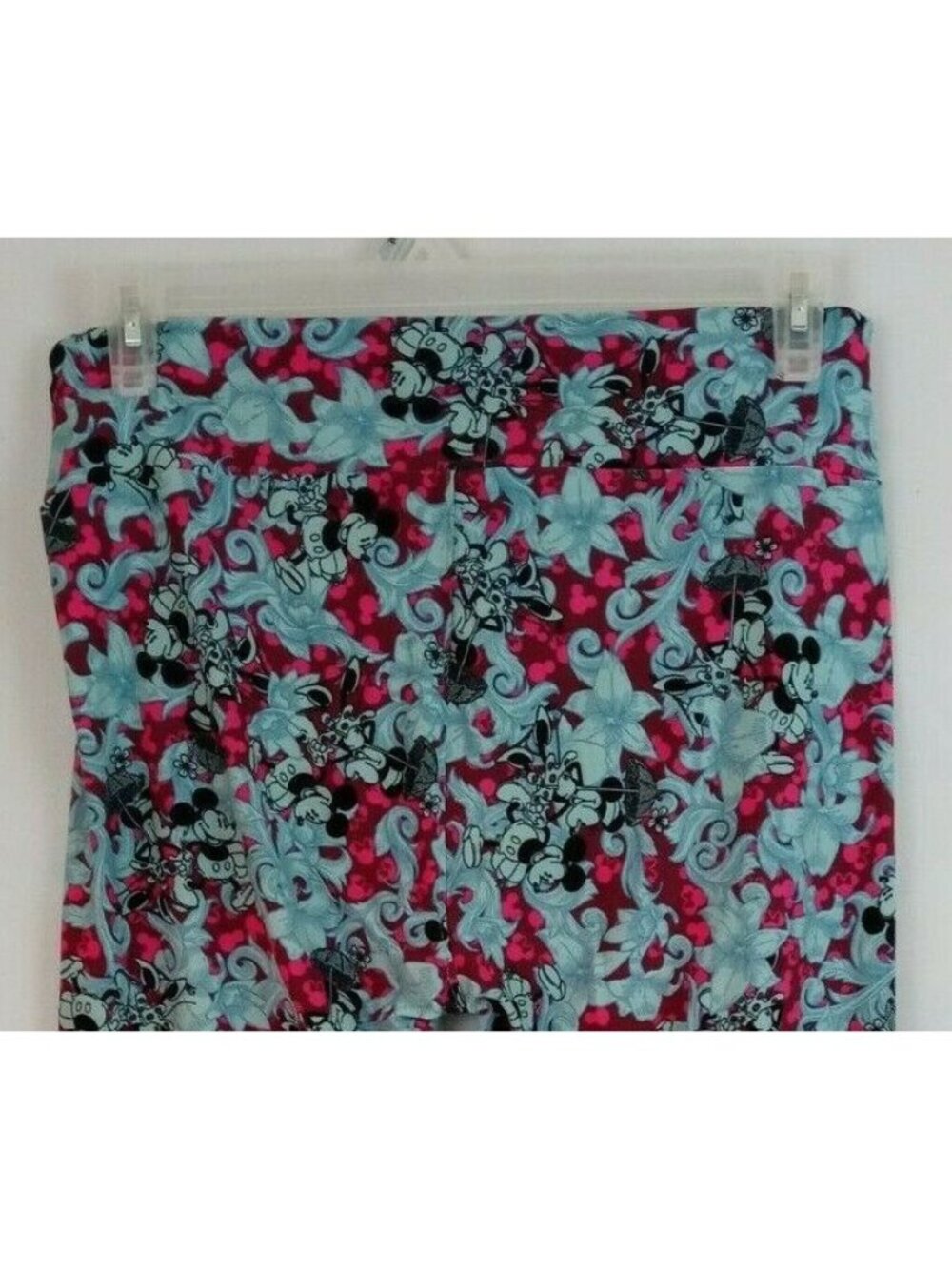 New LuLaRoe Disney Tall & Curvy Leggings Blue & Pink With Mickey & Minnie Design